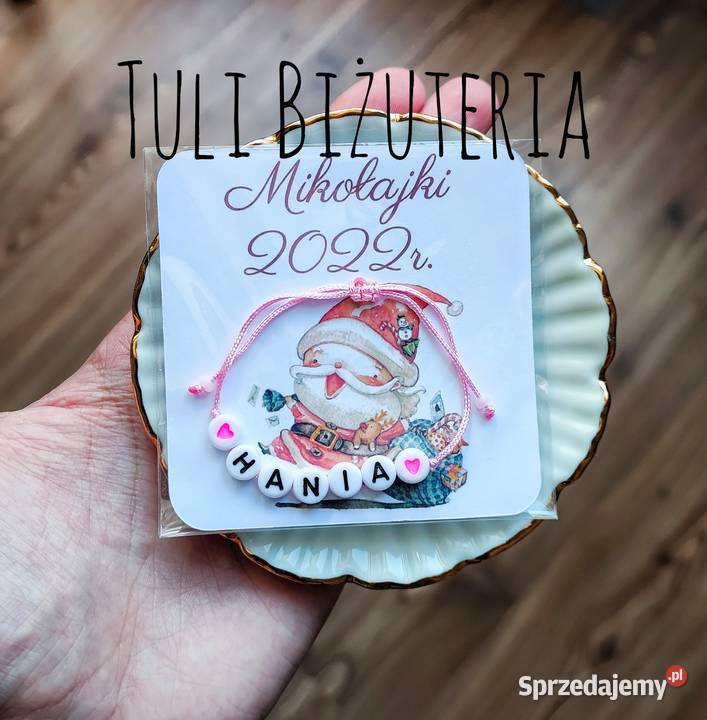 Bransoletka na mikołajki święta z imieniem Pozostałe Gdańsk sprzedam