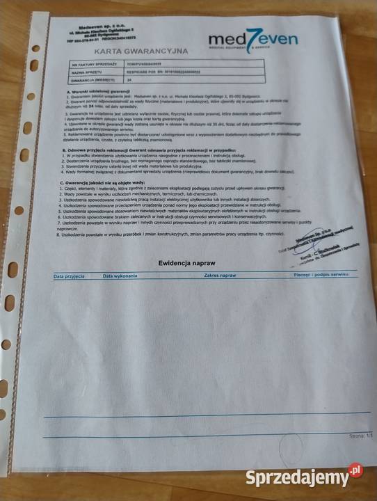 Koncentrator tlenu Pisz