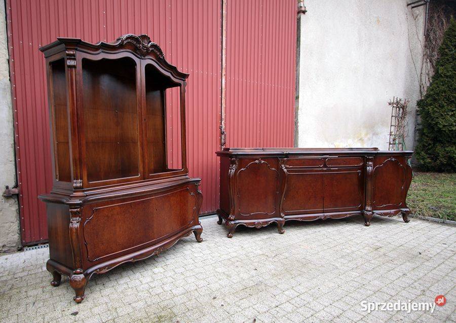 Komplet mebli salonowych chippendale bufet i