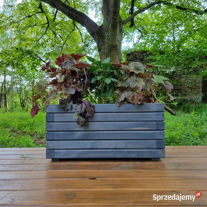 Donica drewniana ogrodowa donica na taras Kalety