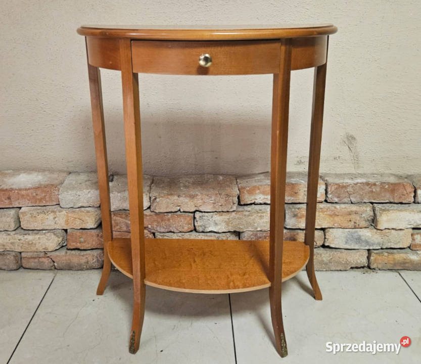 Półokrągła drewniana konsola stolik 4 nóżki Konsole Pszczyna sprzedam