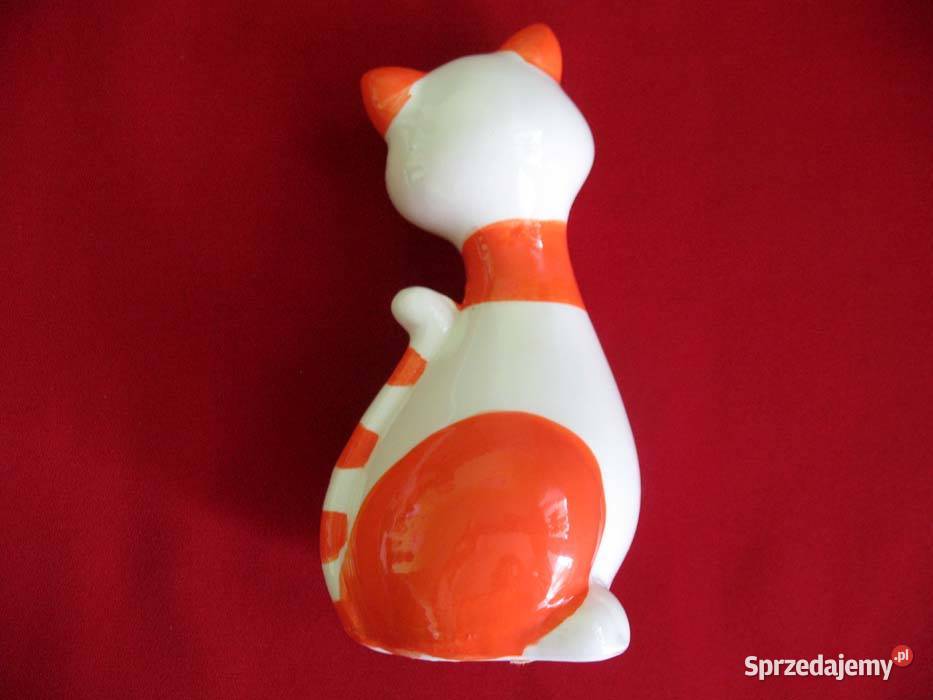 Kot piękny kolorowy Figurka ceramika 11 x 55 x