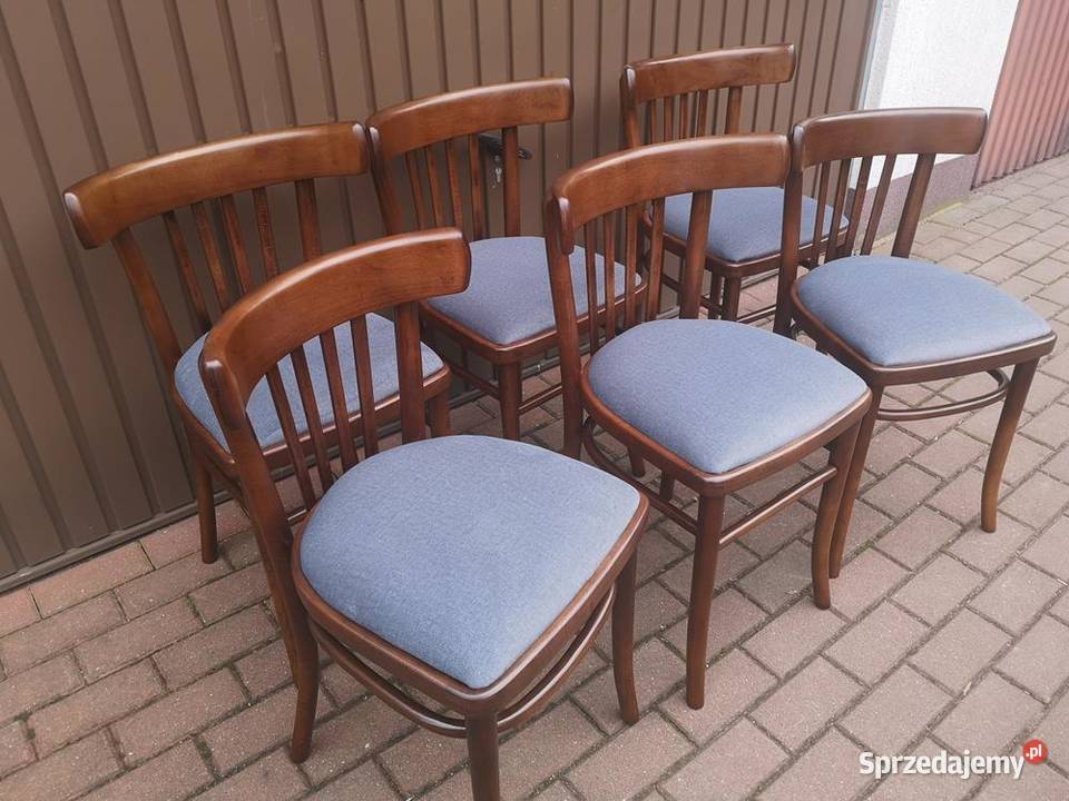 Krzesła PRL Stare Antyk Komplet 6 Sztuk Swarzędz