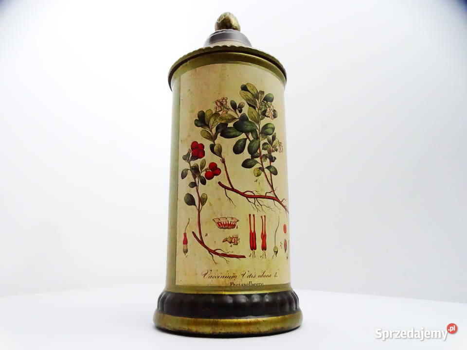 Zabytkowy pojemnik aptekarski z ilustracją Biłgoraj