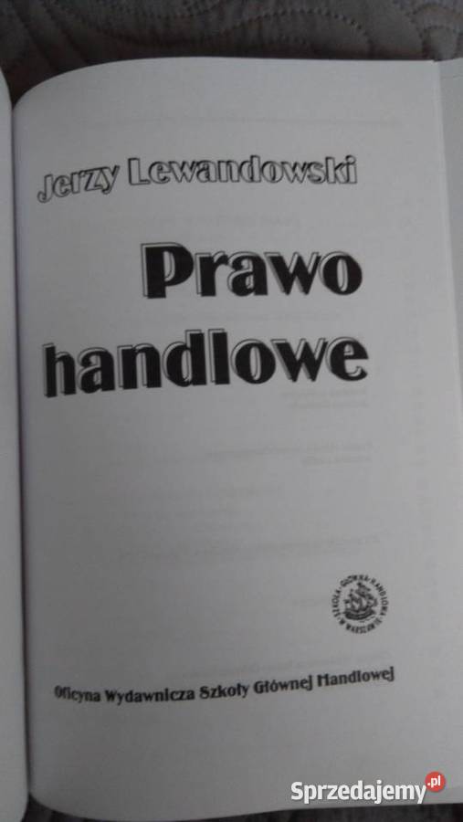 PRAWO HANDLOWE Jerzy Lewandowski mazowieckie sprzedam