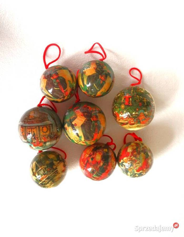 Piękne stare bombki na choinkę decoupage vintage Gdańsk
