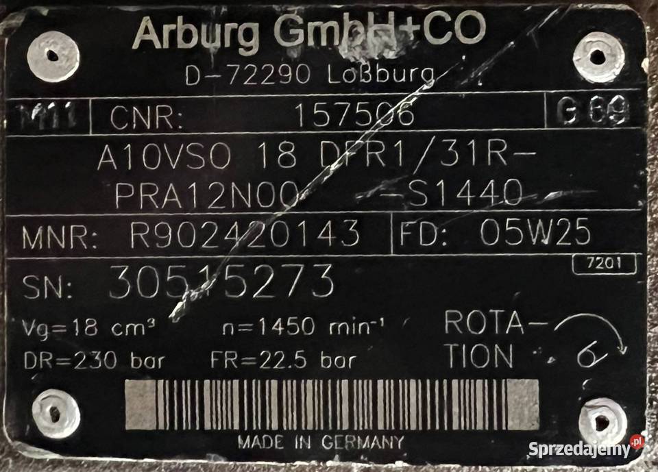 Arburg A A10VSO 18 DFR131RPRA12N00 S1440 Poznań
