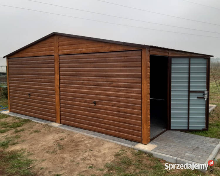 Garaż Blaszany 6x6 Drewnopodobny Blaszak Wiata