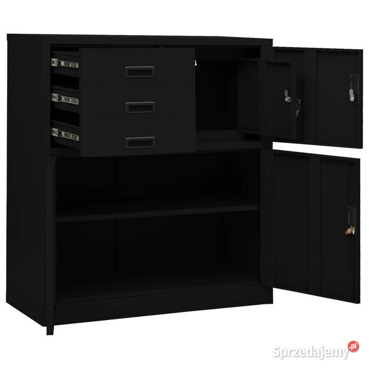 Szafka biurowa czarna 90x40x102 stalowa WM336407 Warszawa