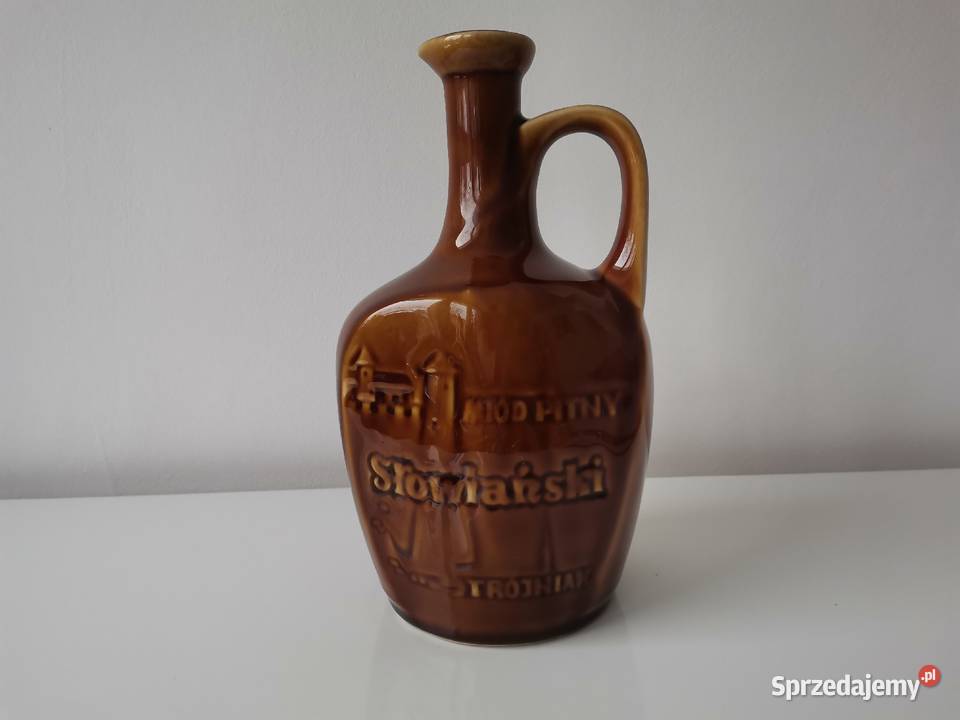 Stara butelka Miód Pitny Słowiański porcelt Katowice