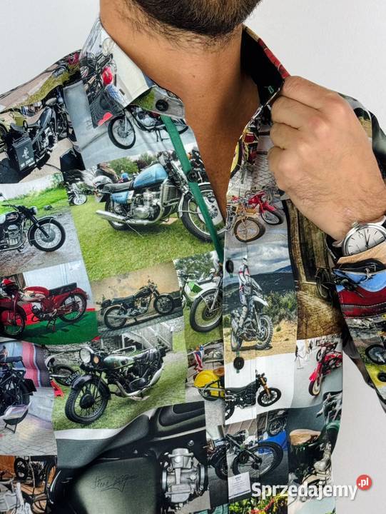 DANIEL BESSI Koszula męska fb106 motory kolorowa Ostrów Wielkopolski