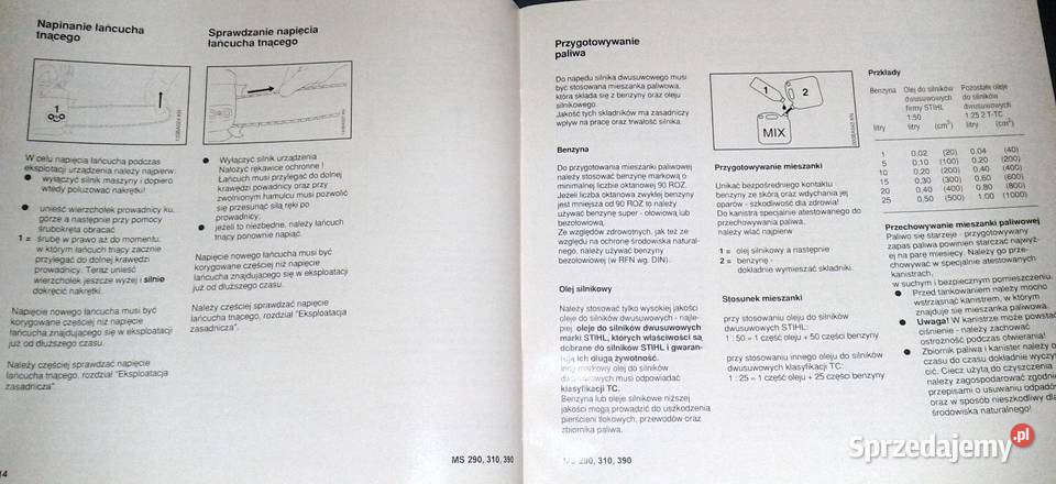 STHIL MS 290 310 390 Montaż obsługa eksploatacja Chełm