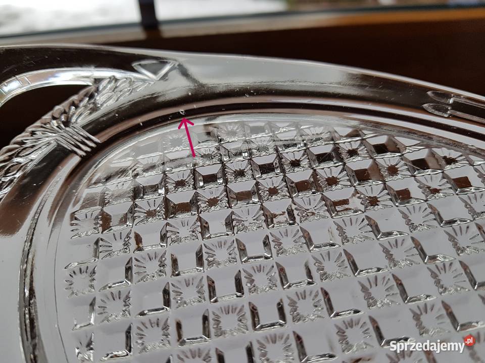 Szklana secesyjna taca Tacka szkło secesja Dąbrowa Górnicza