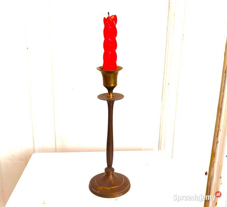 Stary duży świecznik mosiężny Gdańsk