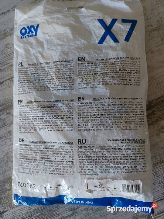 Oxyline X7 półmaska 4 komplety filtrów Wejherowo