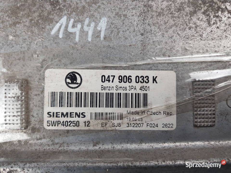 KOMPUTER SILNIKA ECU 047906033K SKODA FABIA 5J Lipno