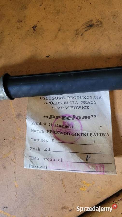 Nieużywany przewód paliwowy gięty PP01 Żuk Nysa Rok produkcji 1988 Przewody paliwowe