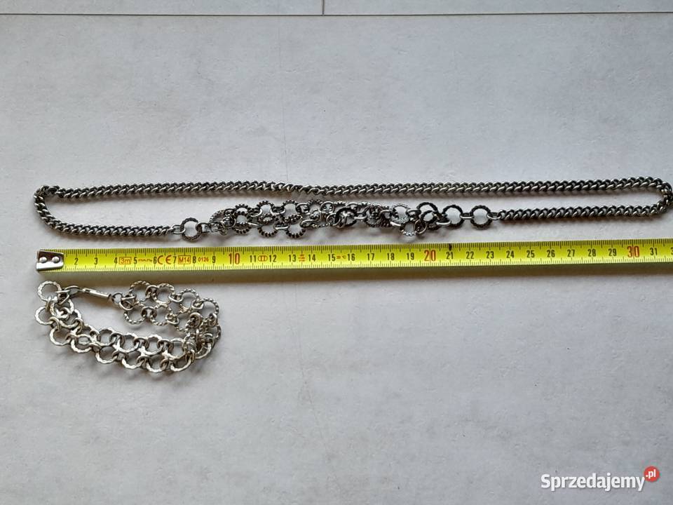 Stary łańcuszek naszyjnik i bransoletka zestaw Dąbrowa Górnicza sprzedam