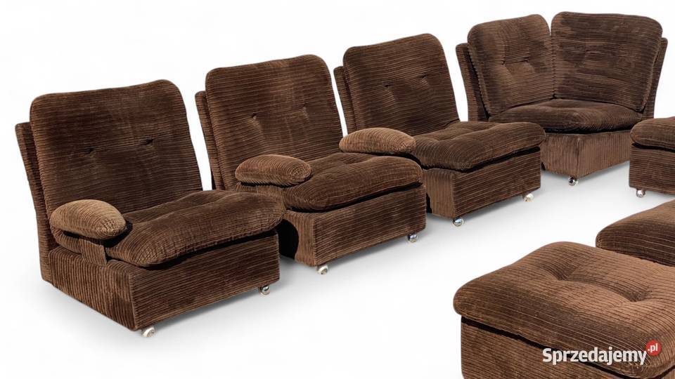 Modułowy narożnik wypoczynkowy vintage lata 70 Gryfice