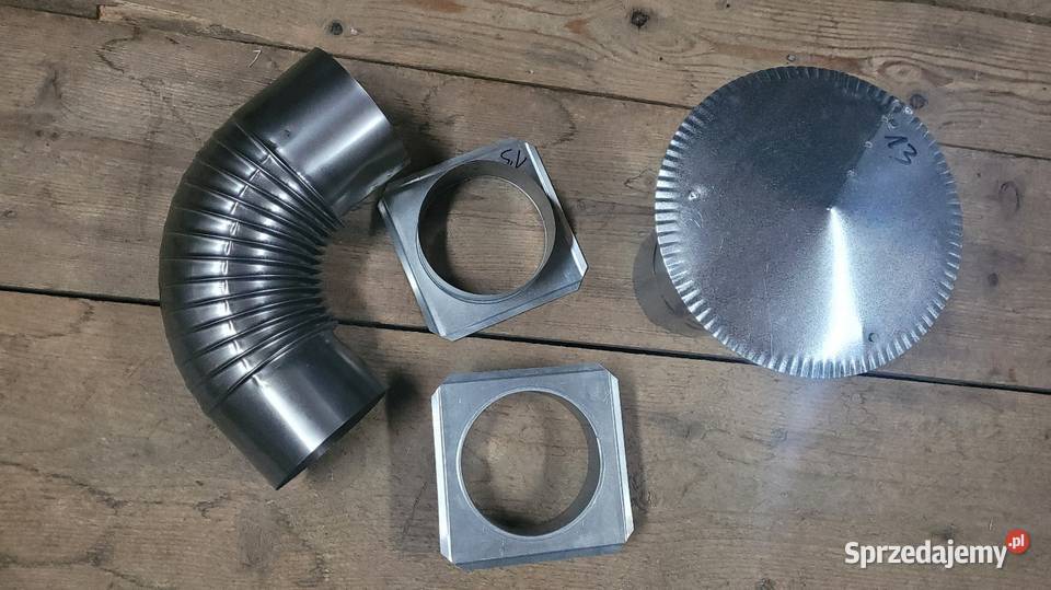 Nierdzewny kominek na rurę 200mm kolanka rury Wałbrzych