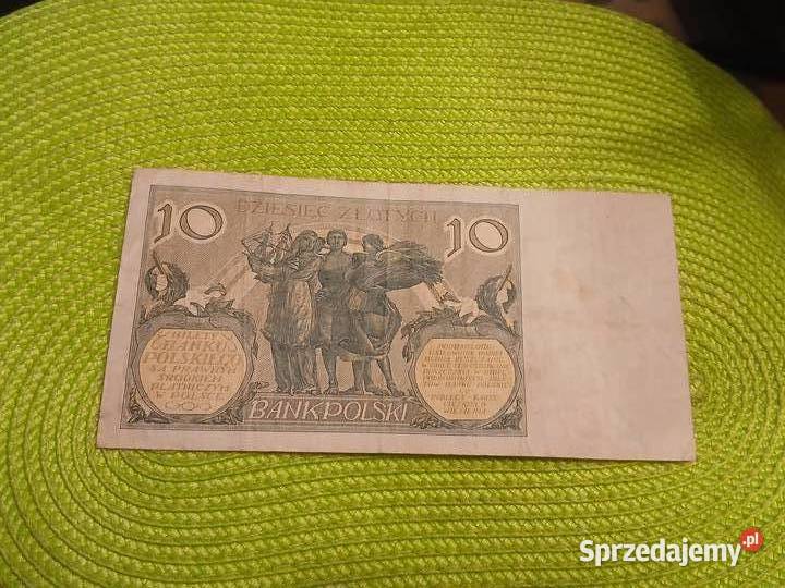 banknot polski 10złotych z 1929r