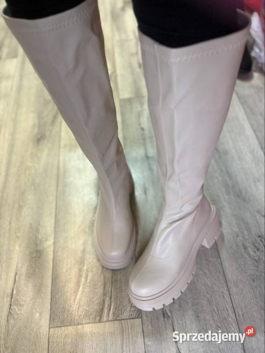 4041 Traperowe kozaki na platformie na szeroką Kozaki Kraków sprzedam