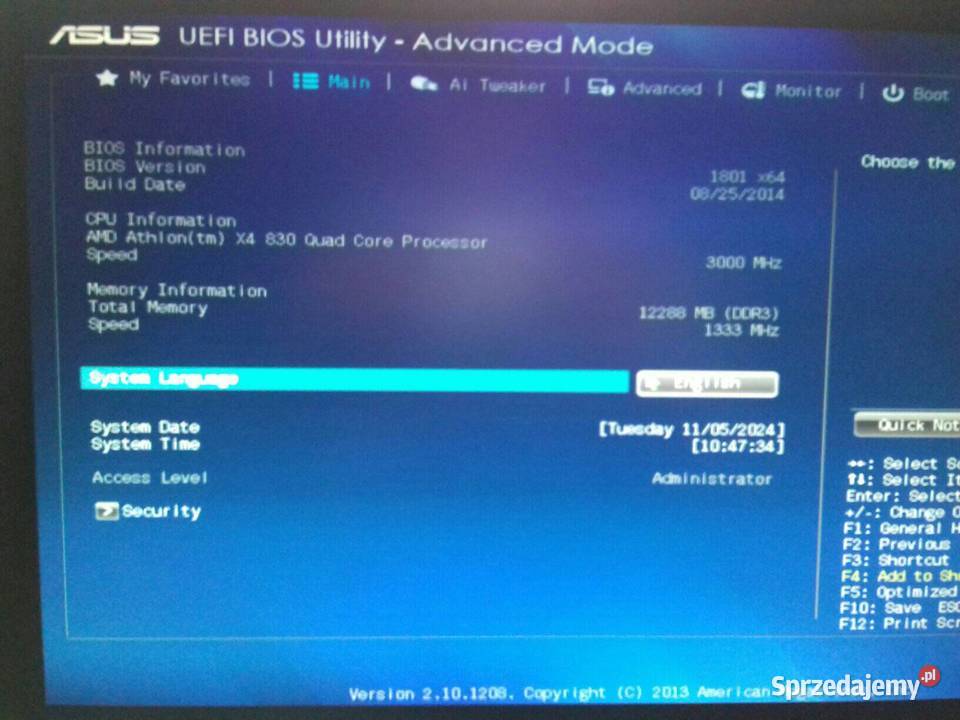 AMD Athlon X4 830 FM2 Quad Core 3GHz turbo 34GHz Procesory kujawsko-pomorskie Bydgoszcz sprzedam