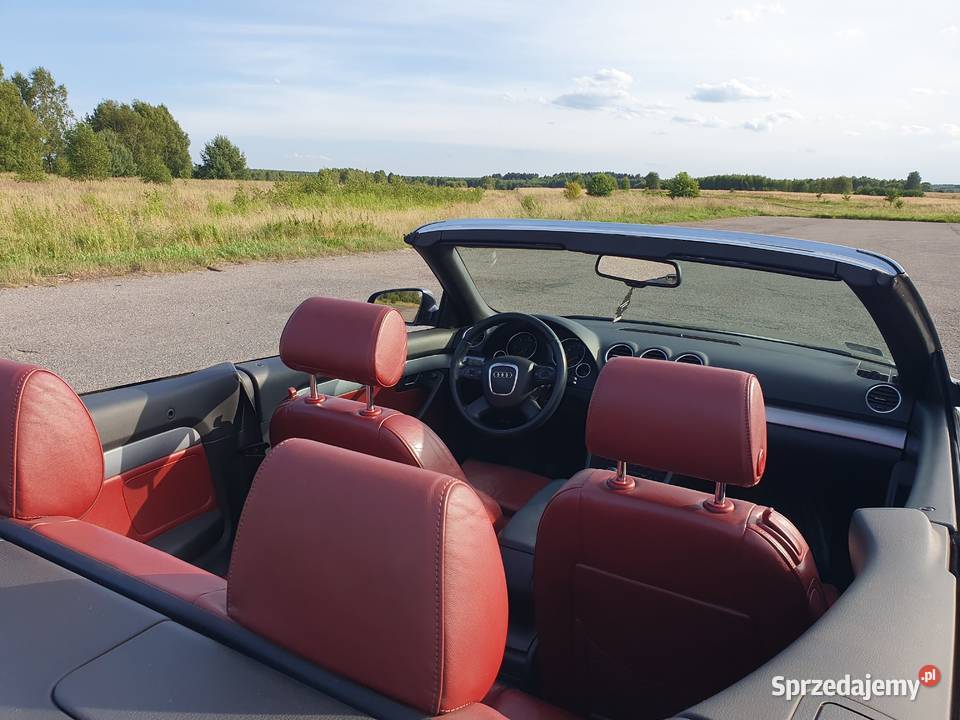 Audi A4 Cabrio stan czerwona skóra kabriolet elektrochrom. lusterka boczne