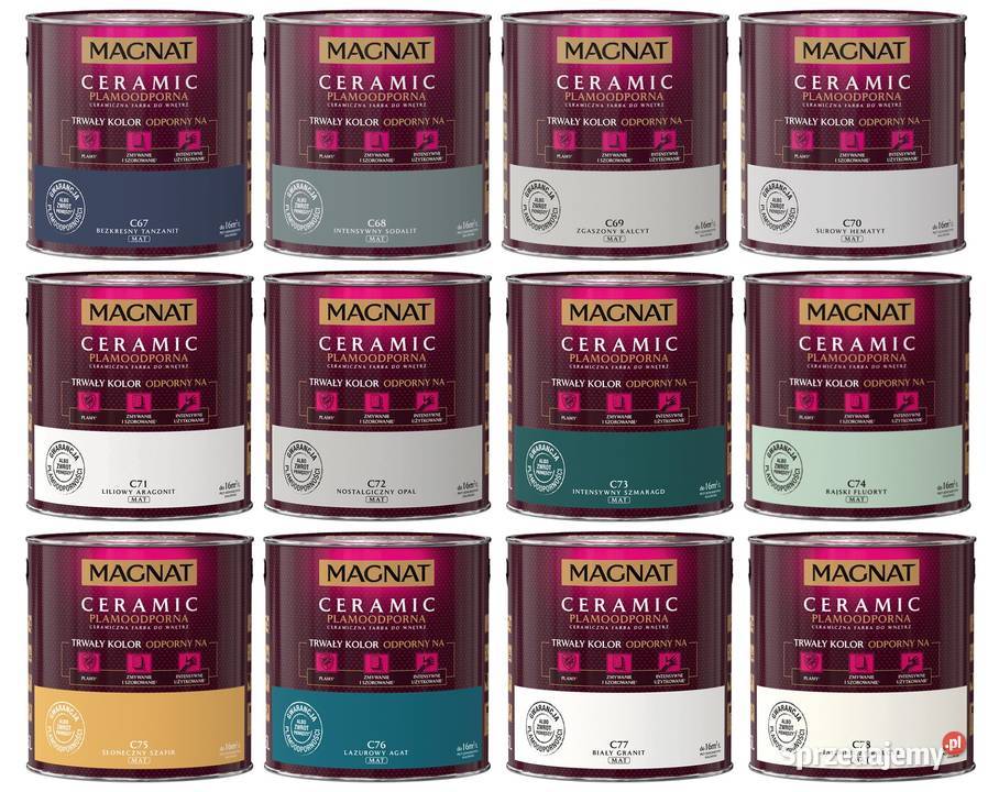 Wyprzedaż Farba MAGNAT Ceramic Różne Kolory Sieradz