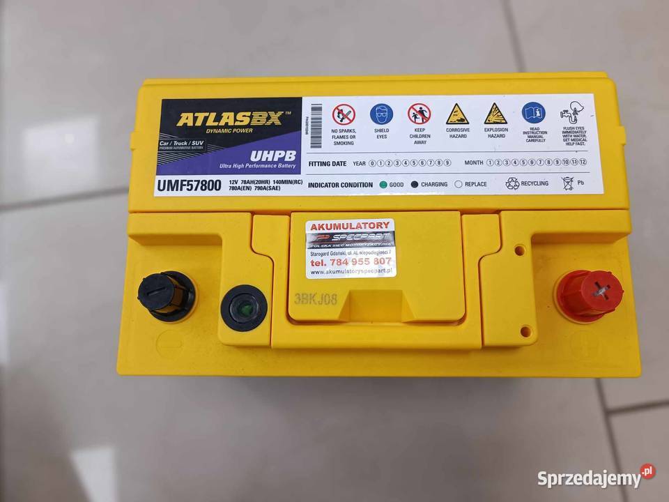 Akumulator Atlas 78Ah 780A Akumulatory Starogard Gdański