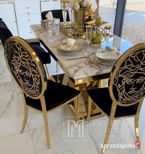 Designerskie krzesło glamour czarne do jadalni mazowieckie Warszawa