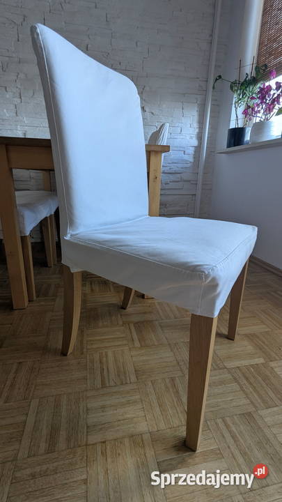 stół drewniany Ikea z krzesłami w białych mazowieckie