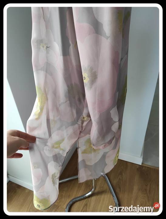 Długa sukienka koszulowa tunika mgiełka 42 XL Płock