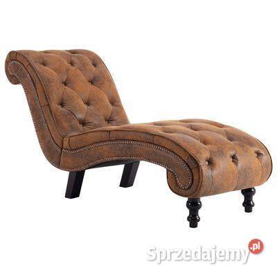 vidaXL Szezlong brązowy sztuczna skóra Warszawa