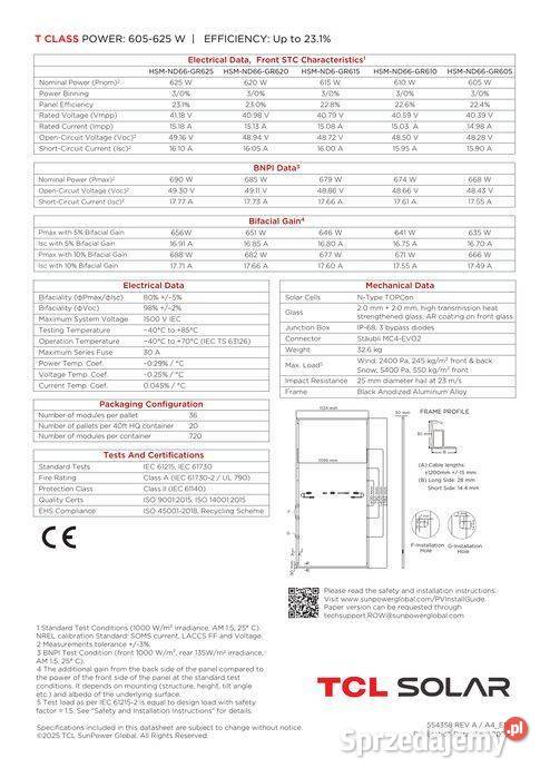 TCL Solar 615W HSMND66GR615 małopolskie