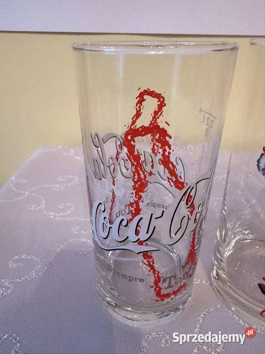 Szklanki CocaCola z logo Zestaw Mikołaja Retro śląskie Czerwionka-Leszczyny