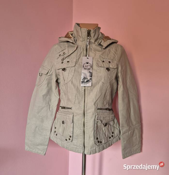 Kurtka damska przejsciowa delikatnie brokatowa Brzesko