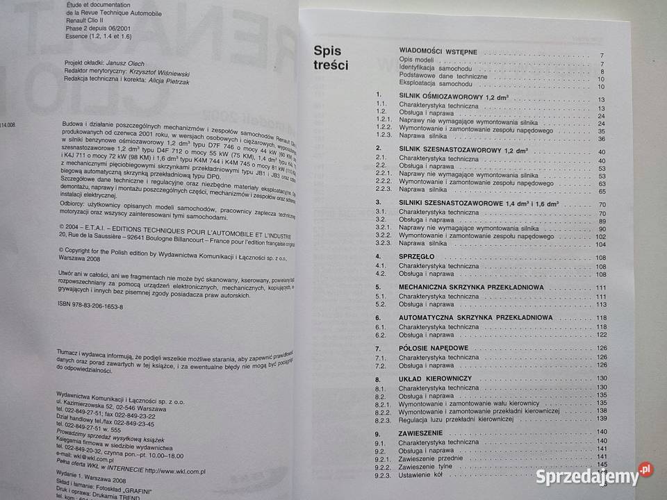 Renault Clio II WKŁ książka Myszków