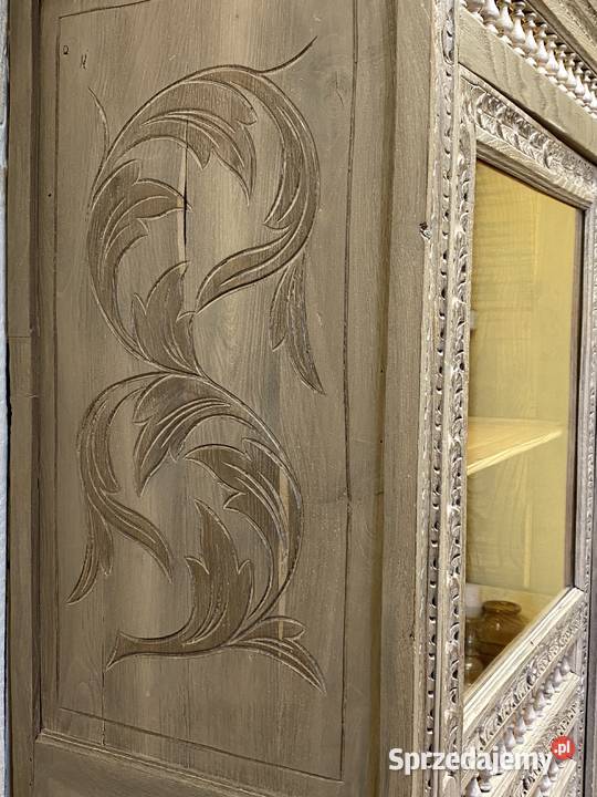 Francuska komodasłupkowa dąb bielony witryna w mazowieckie Warszawa