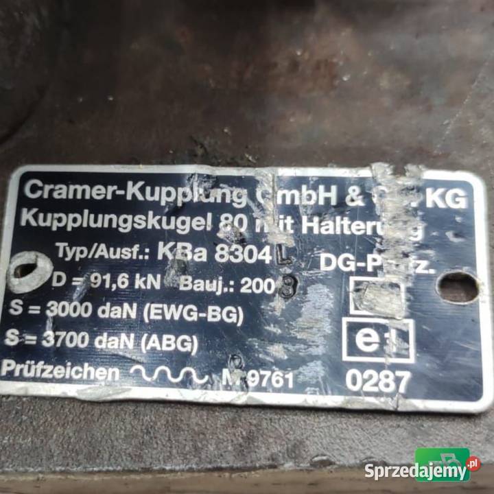 ZACZEP KULOWY LISTWA DOLNA K80 CRAMER KBA8304 Do ciągników wielkopolskie Wilkowo