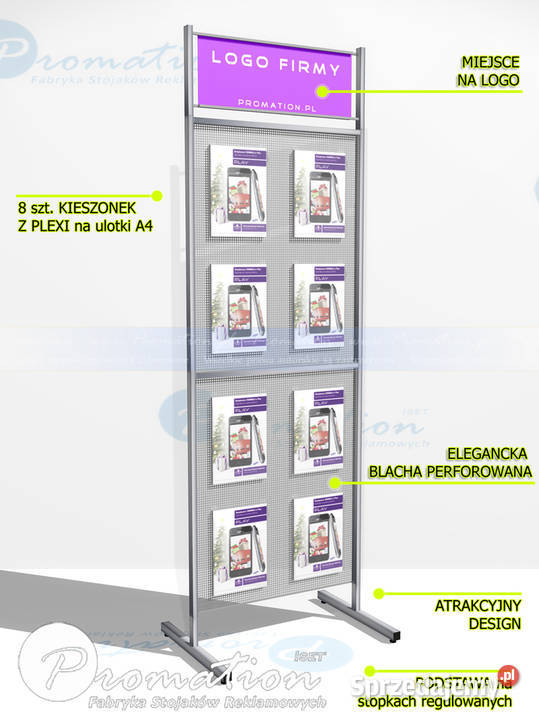 Stojak reklamowy z perforacją stand metalowy do Warszawa