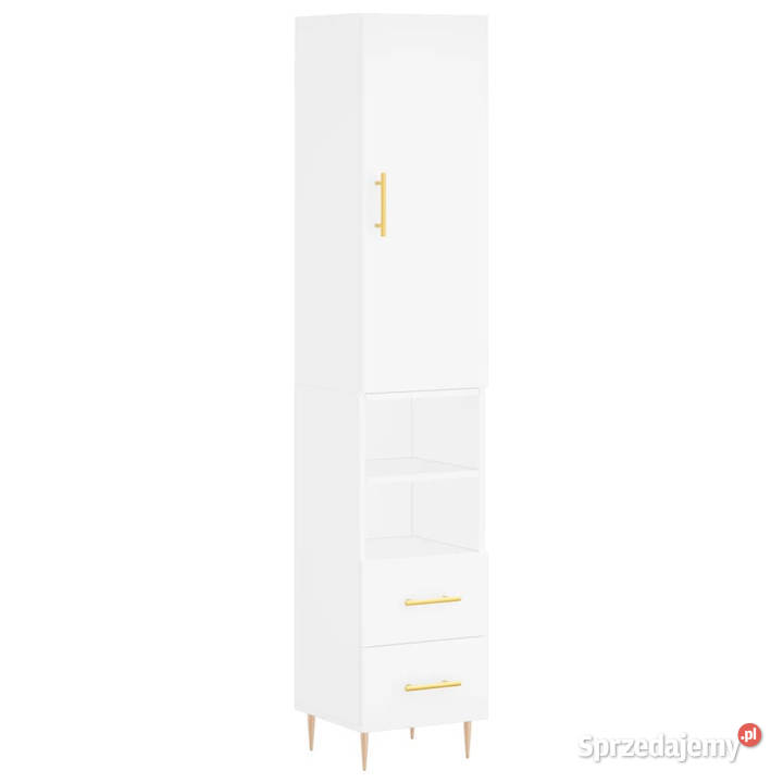 Wysoka szafka biała 345x34x180 materiał Warszawa sprzedam