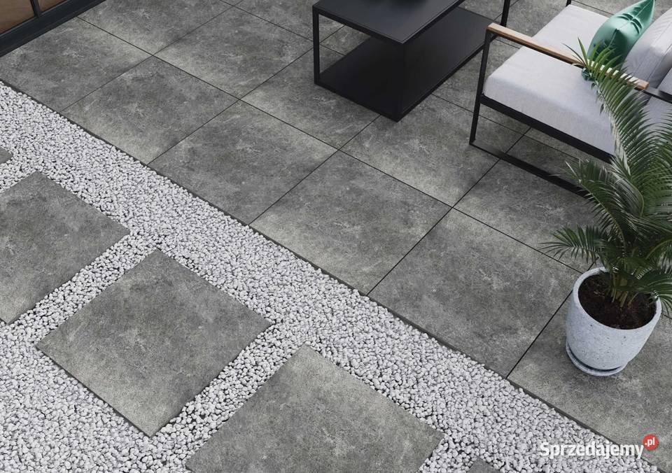 Płytki antracytowe 2 na tarasy 60x60 Tacoma Radom