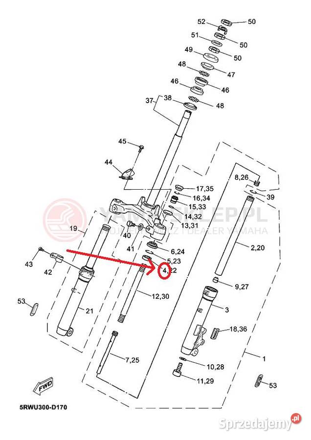Uszczelka olejowa amortyzatora Skuter Yamaha