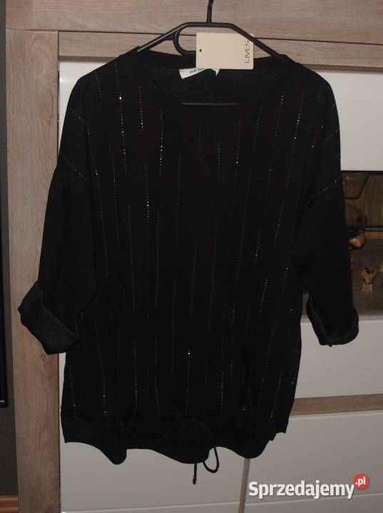 LIVES czarna bluza z cyrkoniami r LXL FASHION wielkopolskie Rawicz