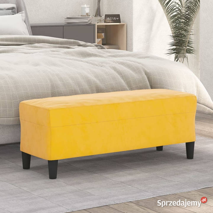 Ławka żółty 100x35x41 tapicerowana aksamitem Warszawa