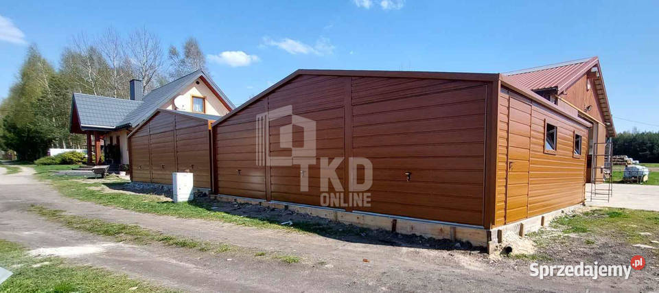 Garaż Blaszany 95x6 Brama drewnopodobny 2x okno łódzkie Sieradz