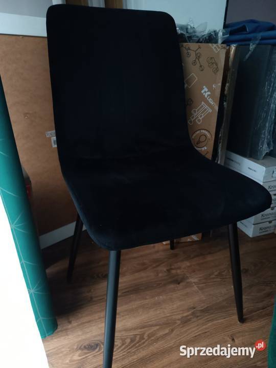 Czarne krzesła tapicerowane zestaw Krzesła Mysłowice