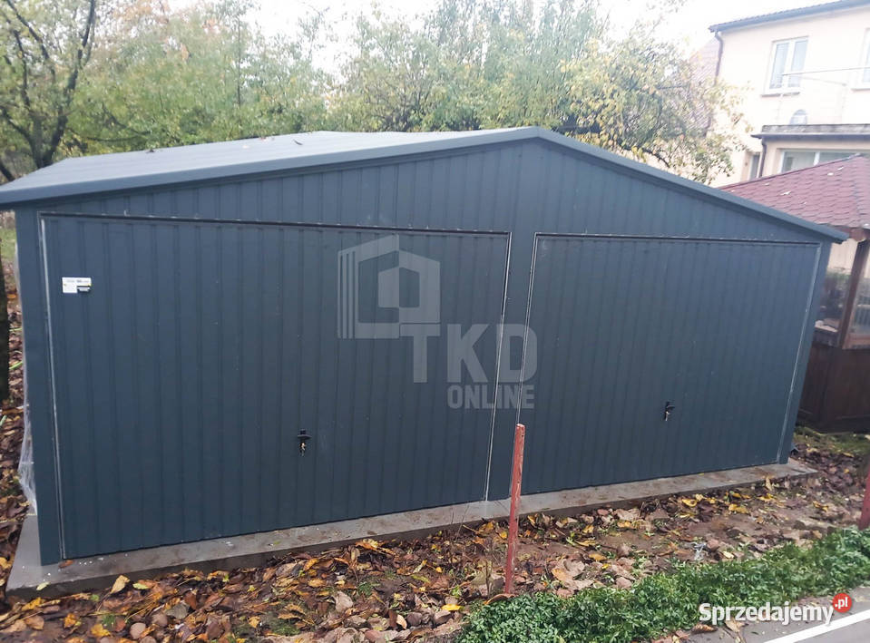 Garaż Blaszany 65x5 2x Brama Antracyt dwuspadowy Radom