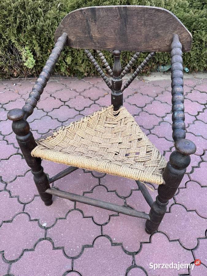 Krzesło drewniane oryginalne narożne trójkątne Garwolin